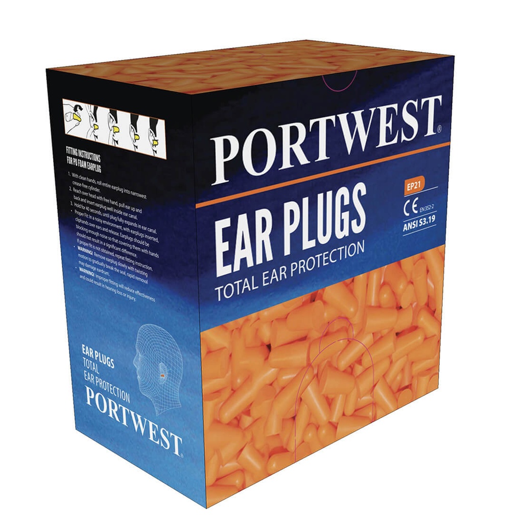 EP21 - Bouchons d'oreilles [Protection Auditive] Portwest