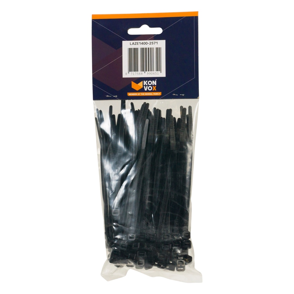 konvox serre-câble 4,6x120mm noir (100)