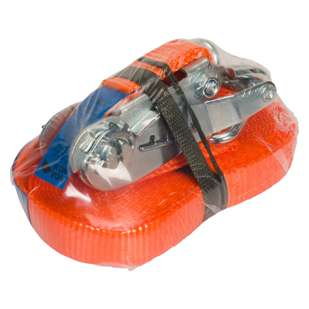 konvox sangle d'arrimage 25mm cliquet 909 crochet 1002 7m lc750/1500 orange