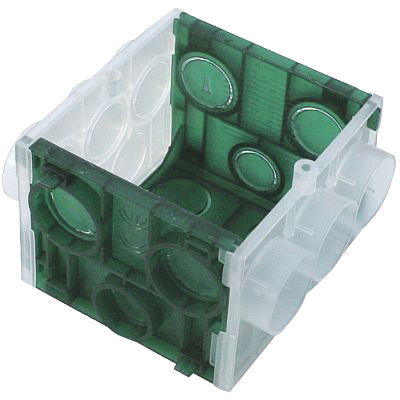 boîtier d'encastrement pour parois creuses universel 60x60x65mm