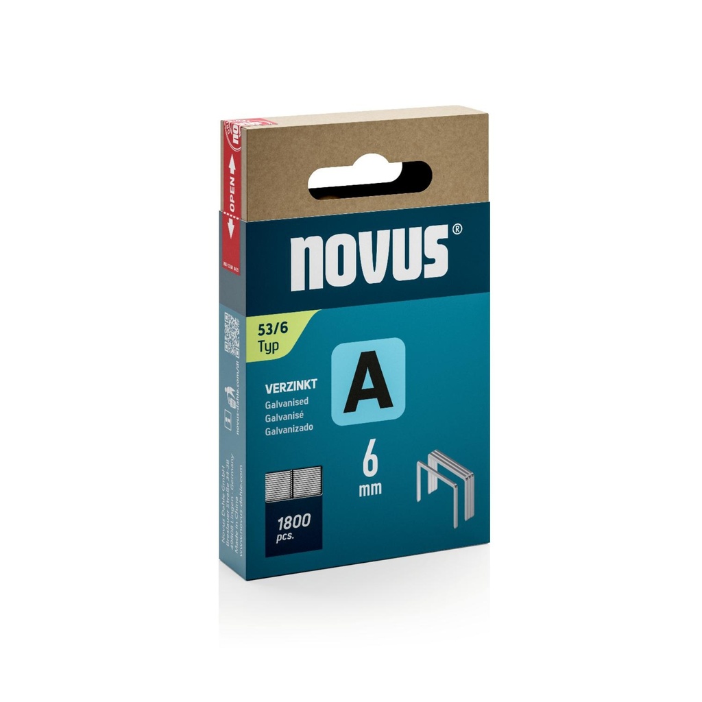 novus A agrafe fil fin 53/6mm (1800)