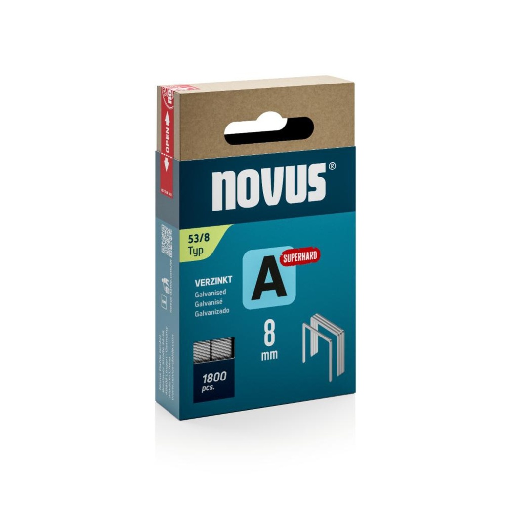 novus A agrafe fil fin 53/8mm super dur (1800)