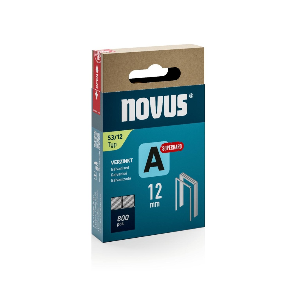 novus A agrafe fil fin 53/12mm super dur (800)