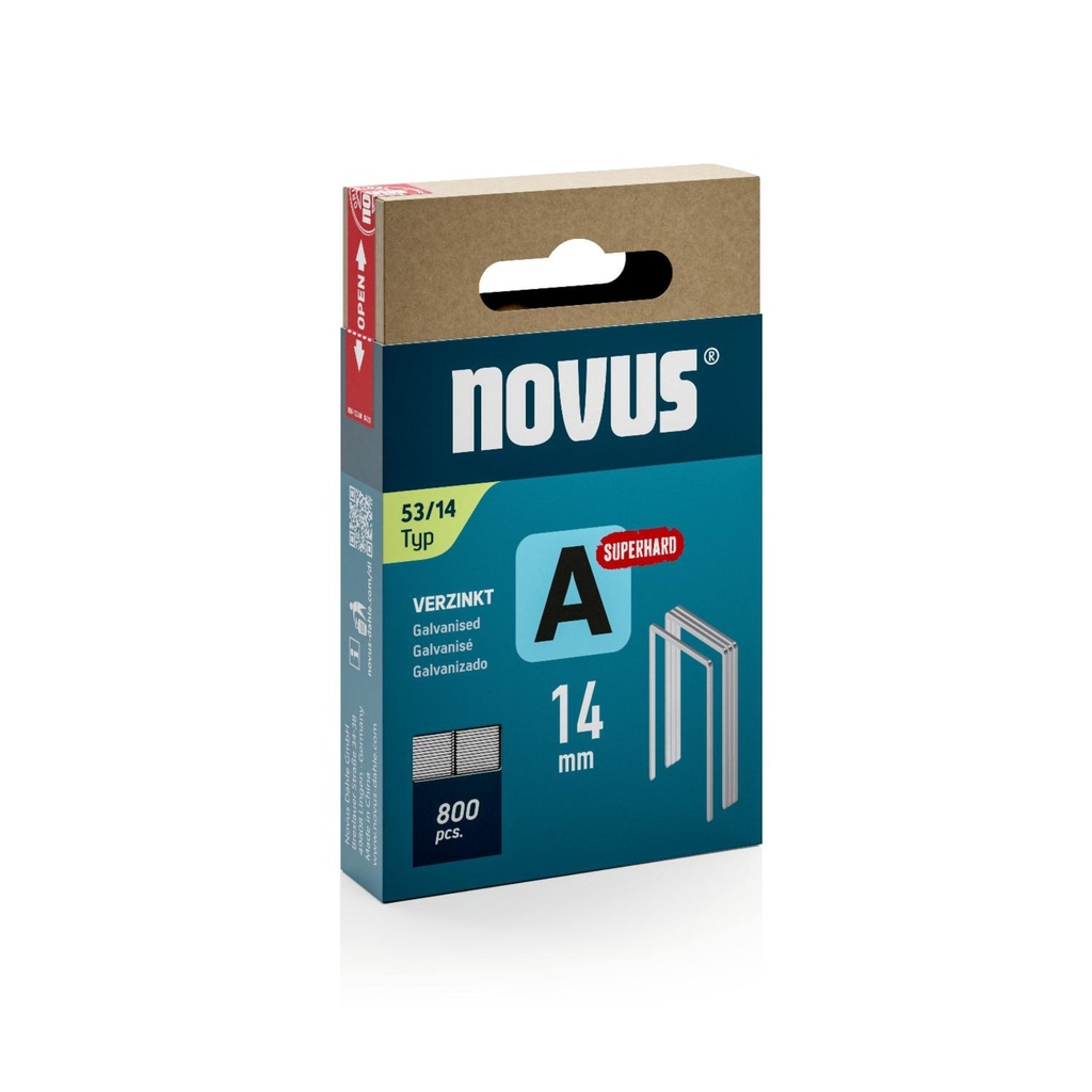 novus A agrafe fil fin 53/14mm super dur (800)