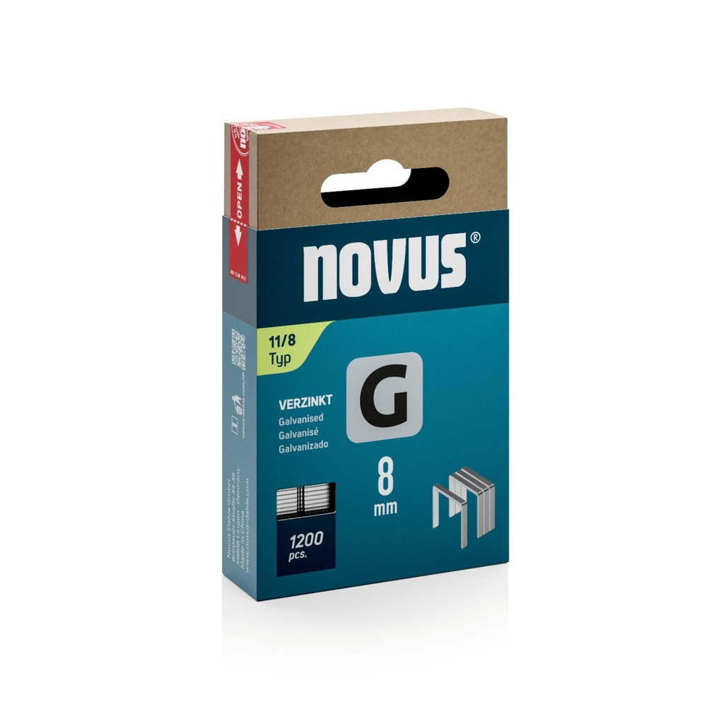 novus G agrafe fil plat 11/8mm (1200)