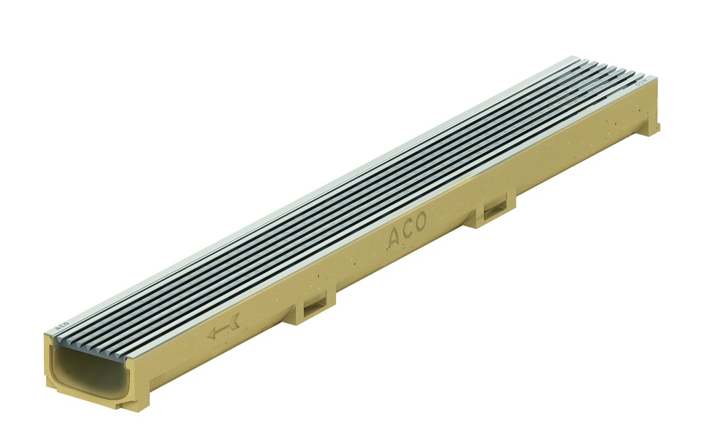aco euroline 60 avec grille inox longitudinale 1m