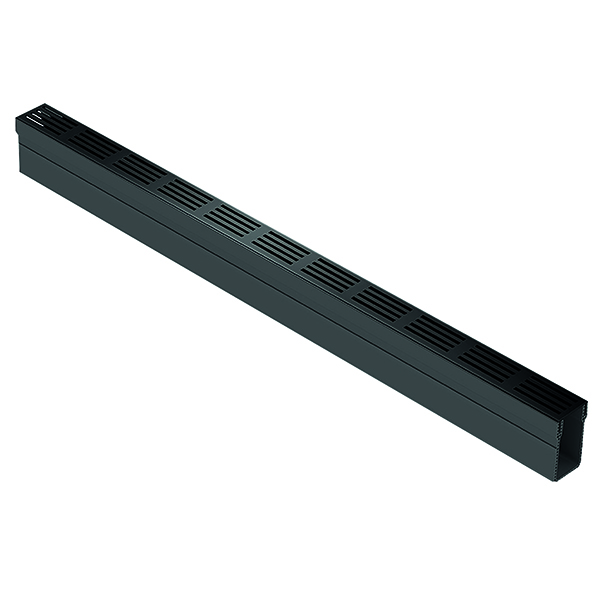 aco slimline avec grille design aluminium noir 1m