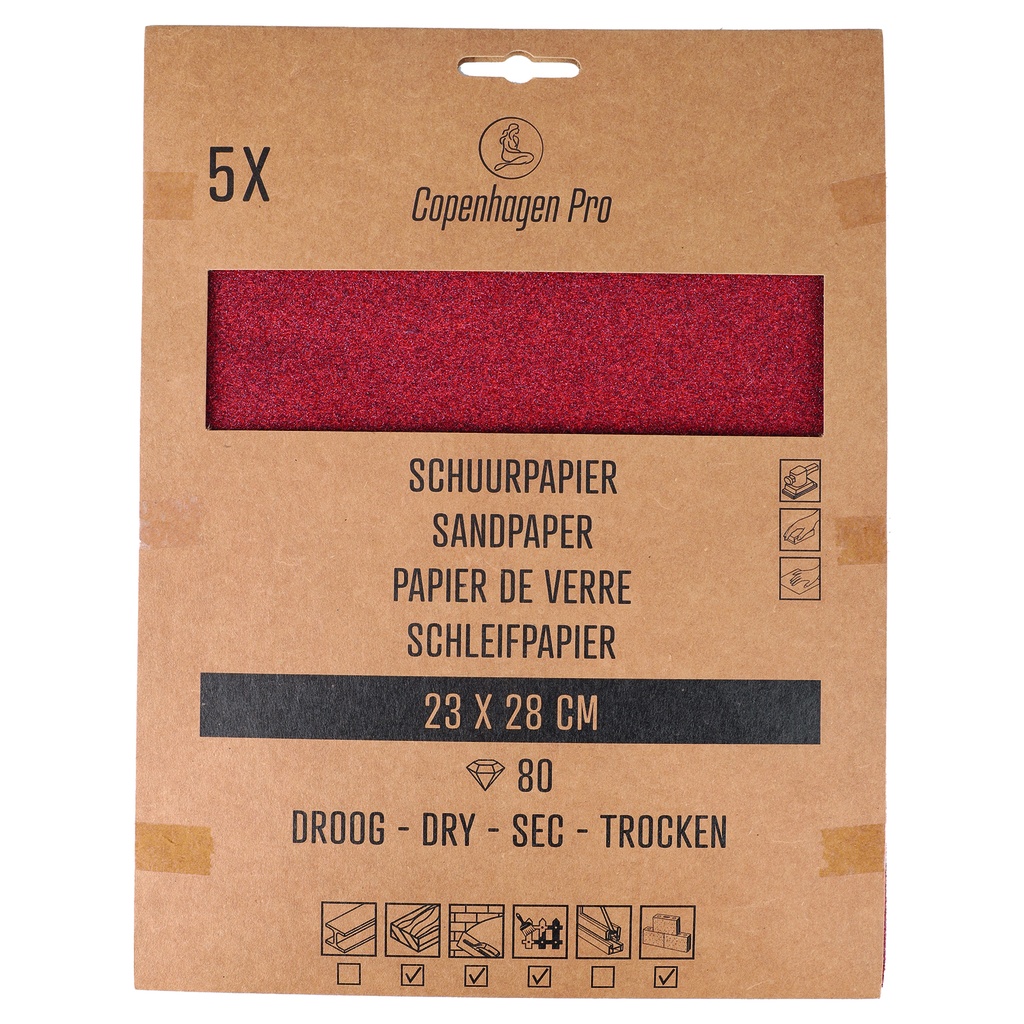 pro papier abrasif sec (P80) (5pcs)