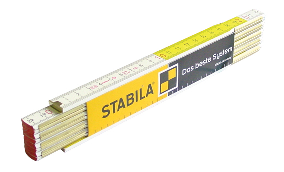 mètre double 2m STABILA blanc/jaune