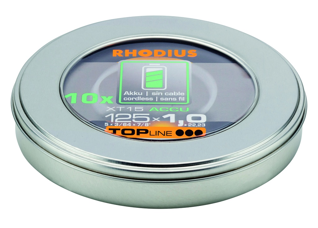 meule à tronçonner inox mince XT15 ACCU 125x1.0 (10 Pcs)