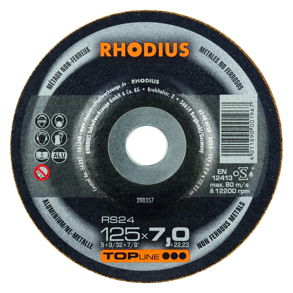 Disque à meuler aluminium RS24 125x7
