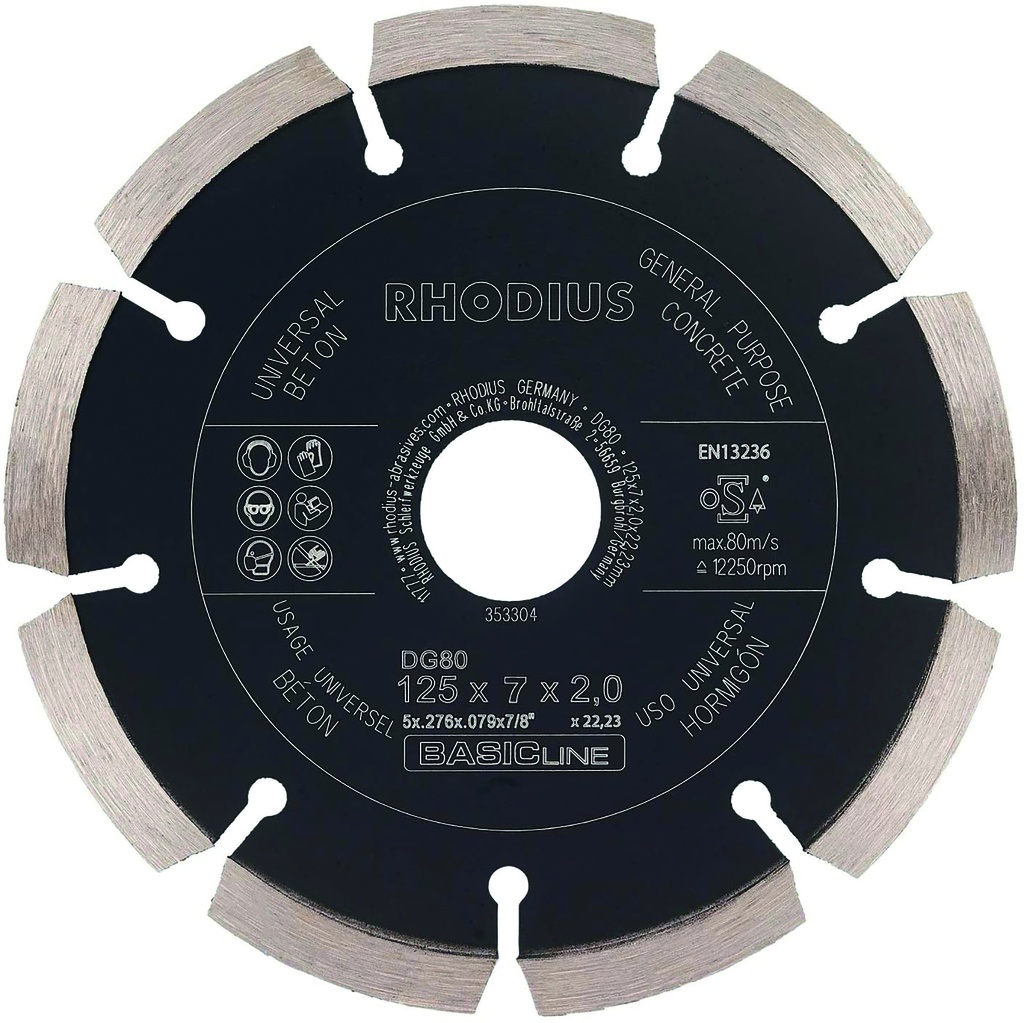 disque diamanté béton DG80 125x7