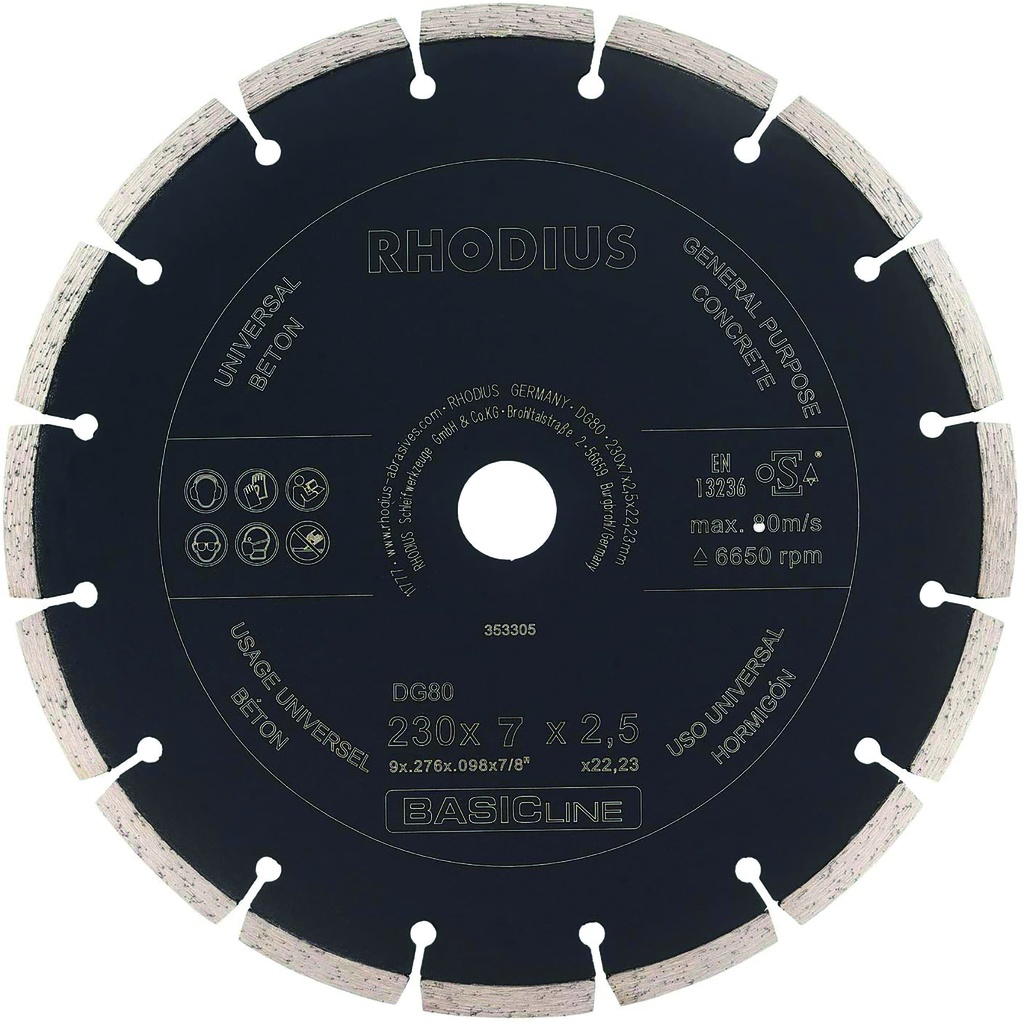 disque diamanté béton DG80 230x7