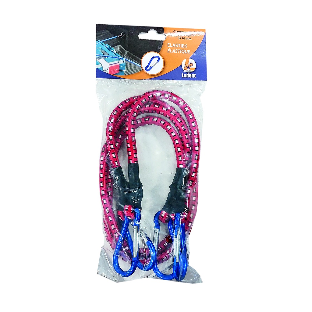 élastique avec mousqueton 0,8m/10mm Ledent (2pcs)