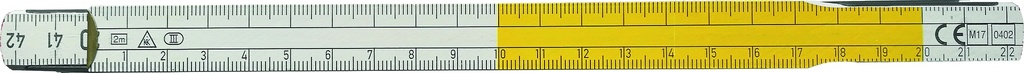 mètre double 2m blanc/jaune