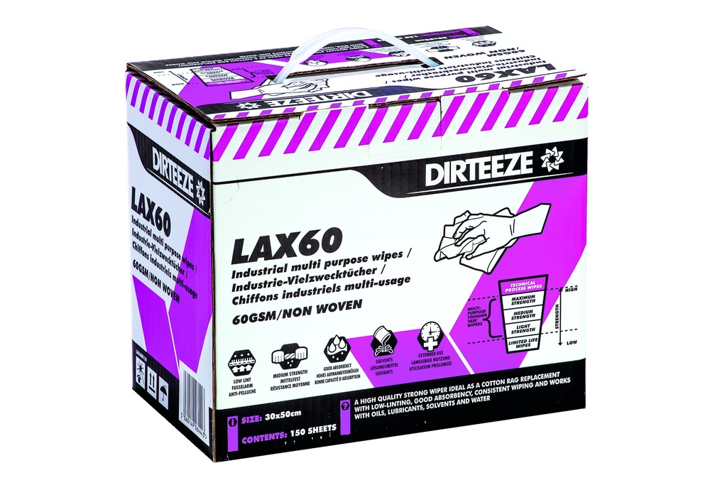 Dirteeze LAX60 dry wipes (150pc)