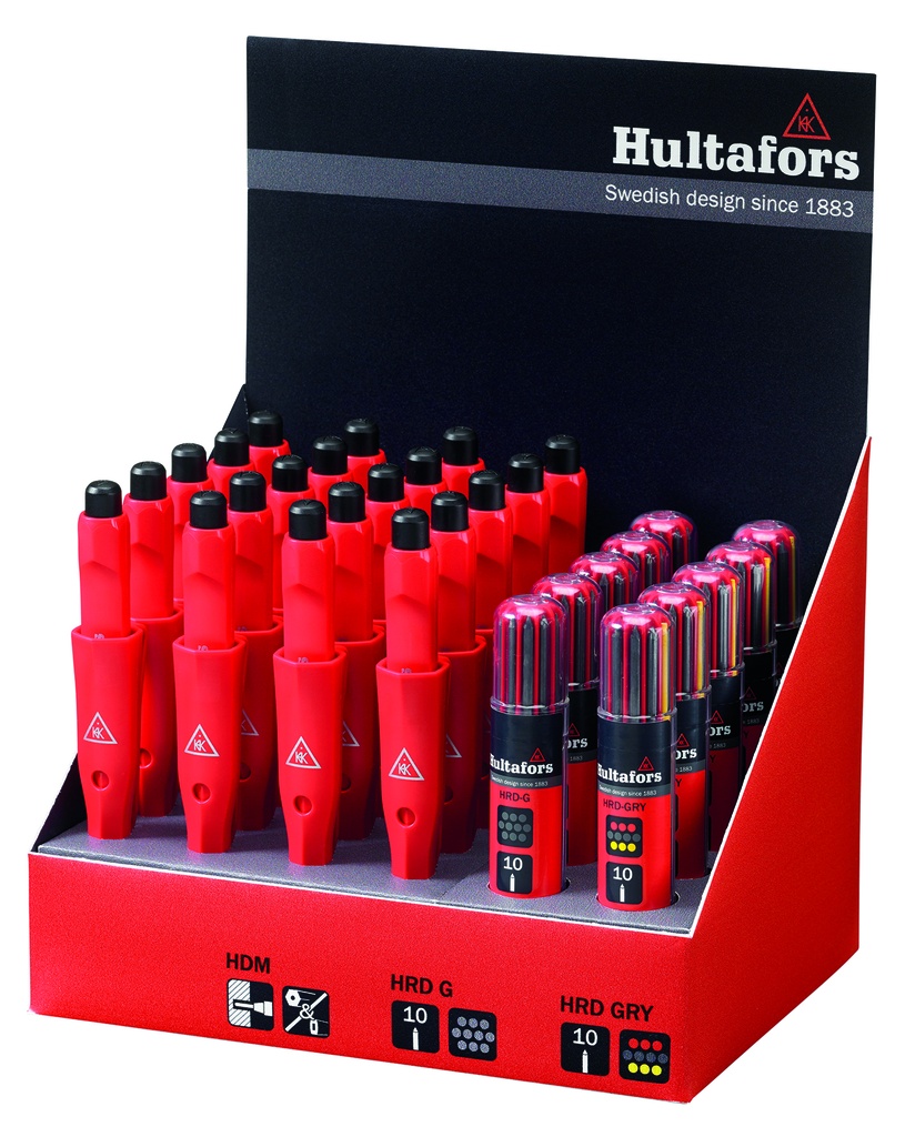 hultafors HDM RD dry markers+refills display pack