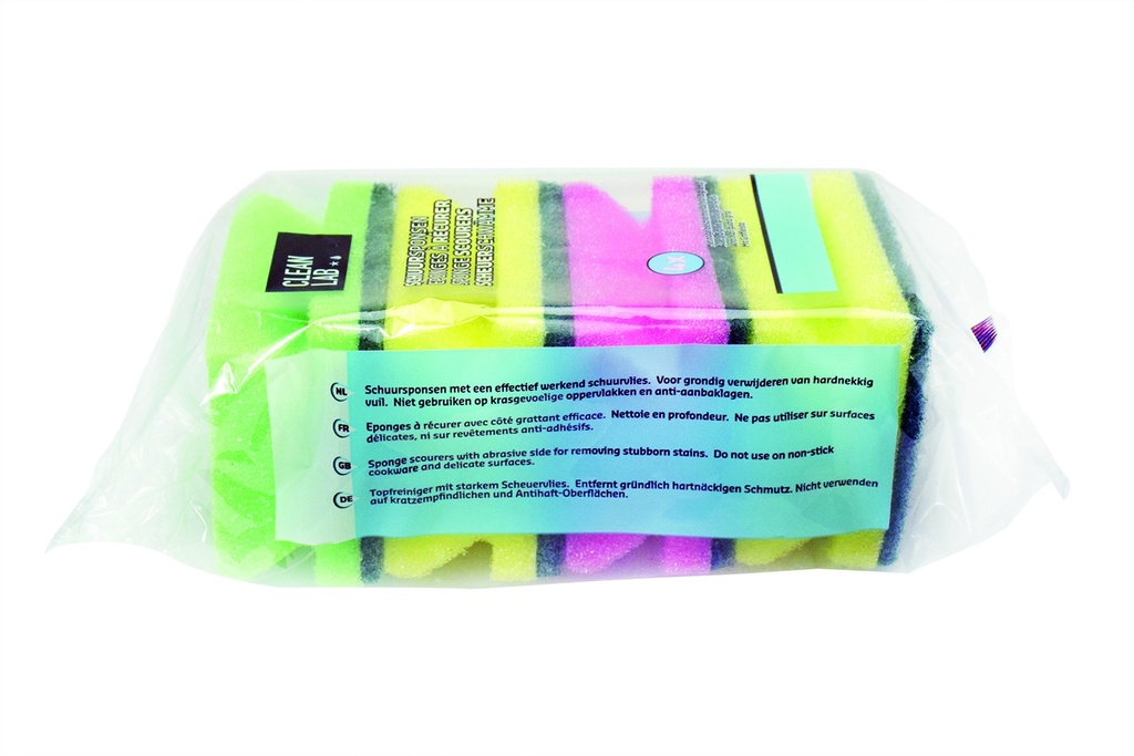 [5284112] éponge à récurer mousse poignée colorées (4p)