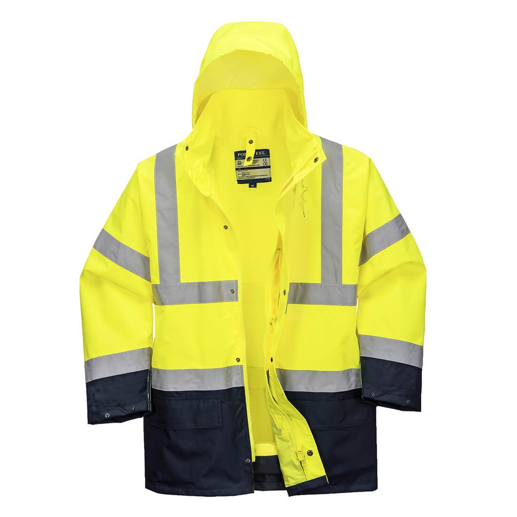 S766 - Vestes [Haute-Visibilité] Portwest (S, hi-vis jaune/marine)