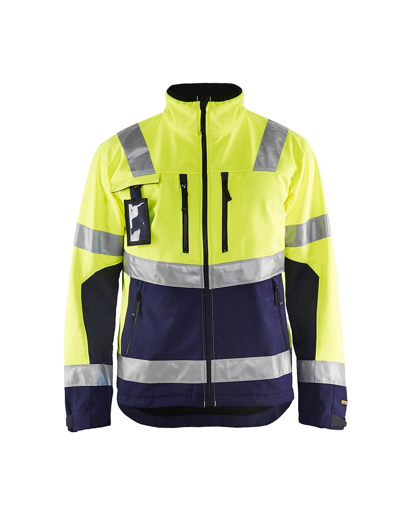 49002517 - Veste softshell haute-visibilité [Blaklader] (S, 3389 - Jaune fluo/Marine)