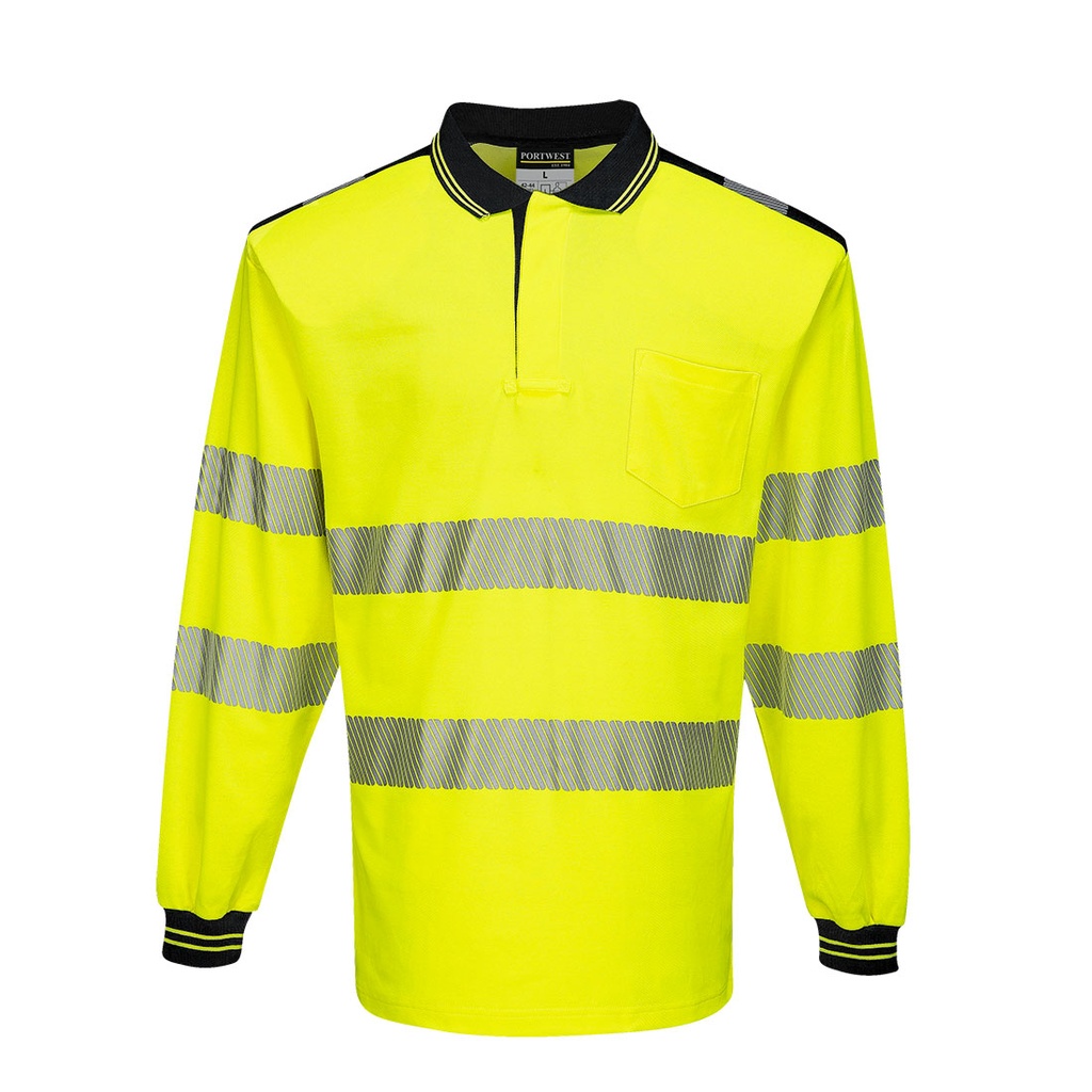 T184 - T-Shirt,Polos et chemises [Haute-Visibilité] Portwest (S, gris/hi-vis jaune)
