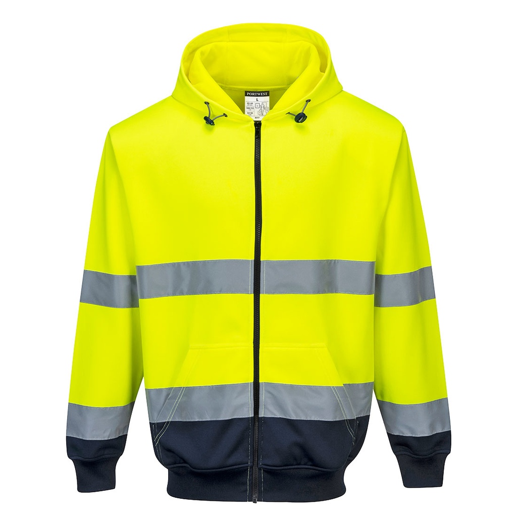 B317 - Sweatshirt avec et sans capuches [Haute-Visibilité] Portwest (S, hi-vis jaune/marine)