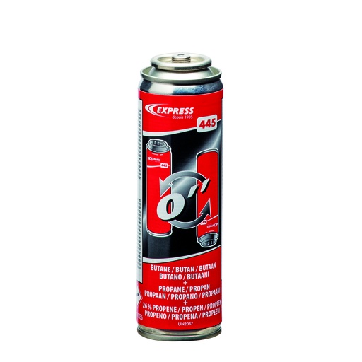 [5640008] express 445 Cartouche gaz propène (26%) + butane + propane (60 g), à mousse pour retournement immédiat, pour réf - 364, 6364
