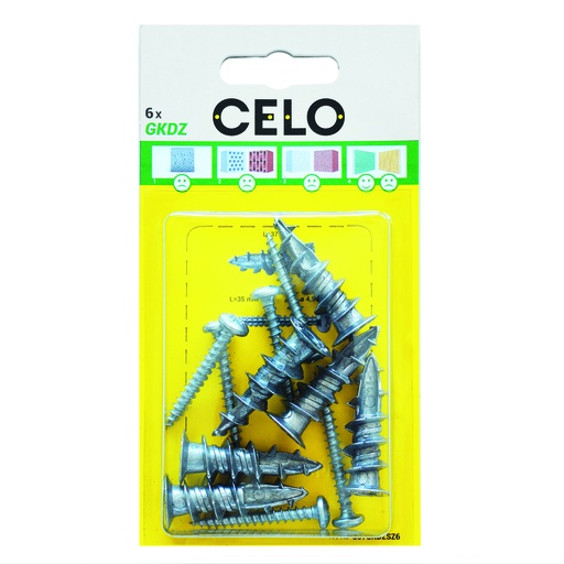 [2040785] celo cheville pour plaque de plâtre Zn+vis GKDZ 37, 4,5x35 SPS (6)