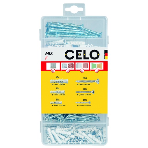 [2040983] celo assortiment des chevilles MIX F SZ, 210 dlg
