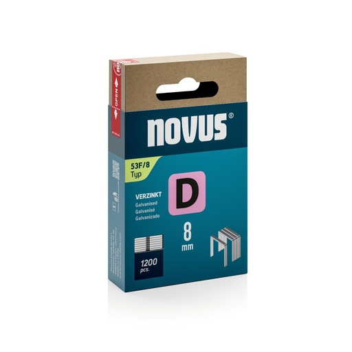 [2663007] novus D agrafe fil plat 53f/8mm (1200)