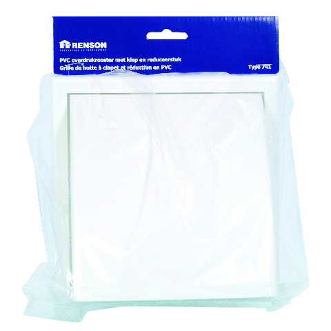 [4025447] renson 741 pvc grille de hotte à clapet 150x150 blanc