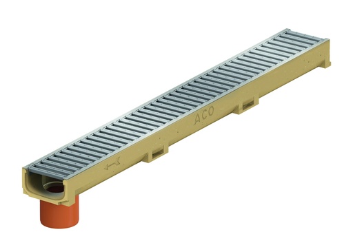 [4091178] aco euroline 60 avec embout et grille zinguée 1m