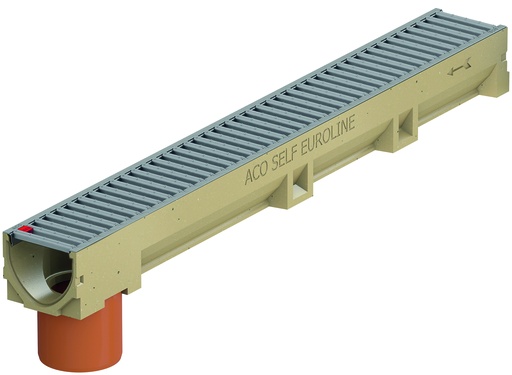 [4091283] aco euroline 100 avec embout et grille shadow grey 1m