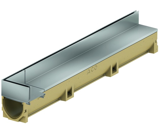 [4091444] aco euroline 100 discret 65 inox 1m (1pc) angle extérieur