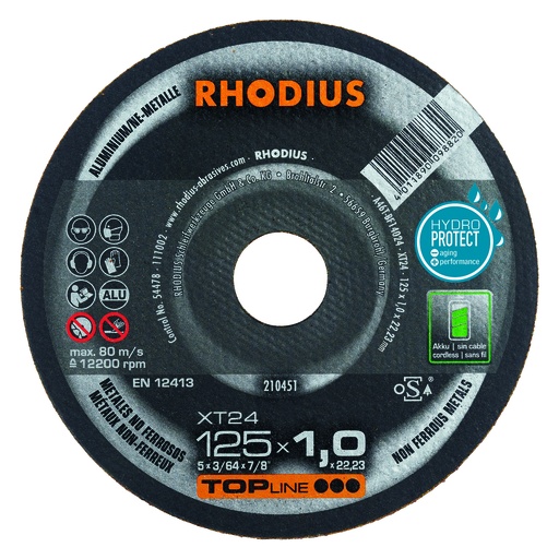 [5063067] meule à tronçonner aluminium mince XT24 125x1.0
