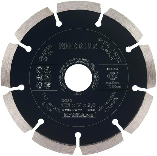[5063139] disque diamanté béton DG80 125x7