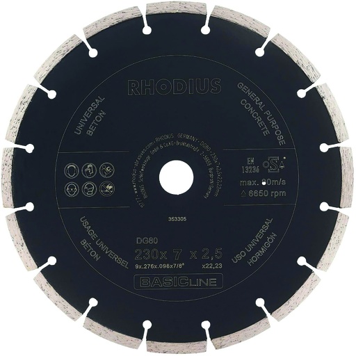 [5063140] disque diamanté béton DG80 230x7