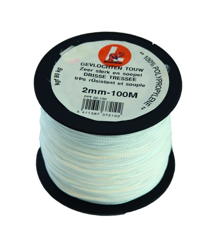 [5082207] corde pp tressée 100m/2mm Ledent