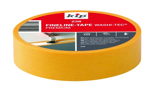 [5178308] kip 238-24 fineline Washi-Tec geel 24mm/50m (18pcs)
